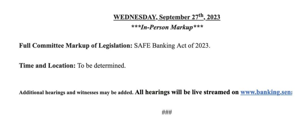 SAFE Banking Act