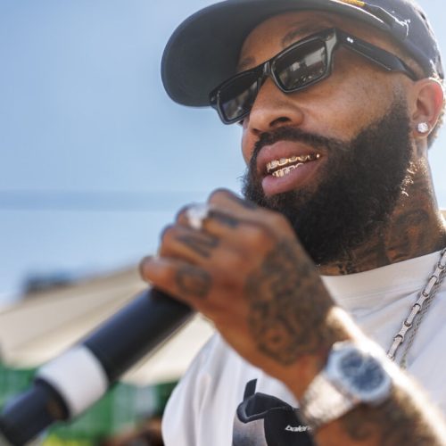 Larry June at the Weedmaps Kickback Event FeaturingÊDJ Mustard held at Love Hour LA on August 30, 2025 in Los Angeles, California.